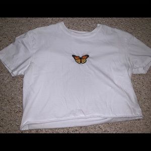 Brandy Melville Butterfly Cropped Tee